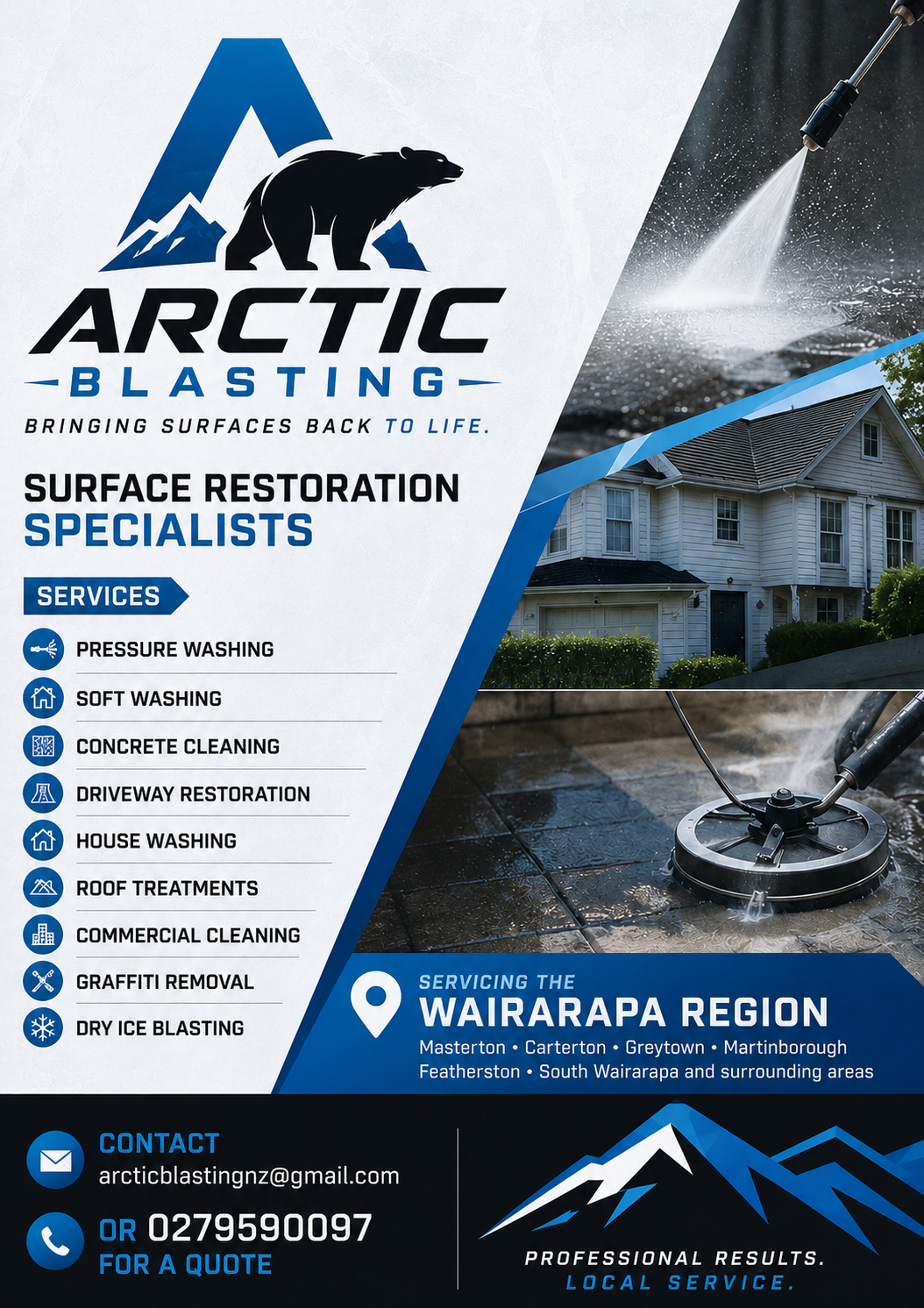Arctic Blasting services flyer